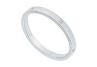 2MM Flat Wedding Band with Diamonds : Platinum - 0.05 CT TDW