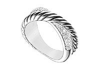 Diamond Twisted Crossover Ring : 14K White Gold - 0.50 CT Diamonds