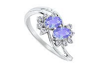 Tanzanite and Diamond Ring : 14K White Gold - 2.00 CT TGW