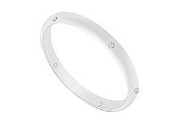 2MM Half Round Wedding Band with Diamonds : 14K White Gold - 0.05 CT TDW