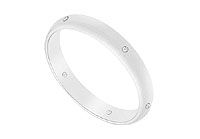 2.5MM Half Round Wedding Band with Diamonds : 14K White Gold - 0.05 CT TDW