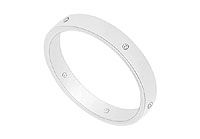 3MM Flat Wedding Band with Diamonds : 14K White Gold - 0.05 CT TDW
