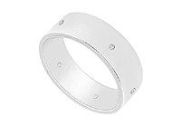 6MM Flat Wedding Band with Diamonds : 14K White Gold - 0.05 CT TDW