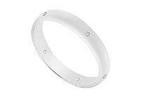 3MM Comfort Fit Half Round Wedding Band with Diamonds : 14K White Gold - 0.05 CT TDW