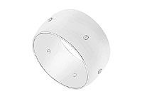 8MM Comfort Fit Half Round Wedding Band with Diamonds : 14K White Gold - 0.10 CT TDW