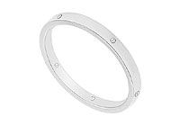 2MM Comfort Fit Flat Wedding Band with Diamonds : 14K White Gold - 0.05 CT TDW