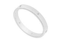 2.5MM Comfort Fit Flat Wedding Band with Diamonds : 14K White Gold - 0.05 CT TDW