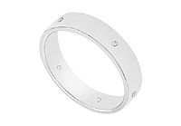 4MM Comfort Fit Flat Wedding Band with Diamonds : 14K White Gold - 0.05 CT TDW