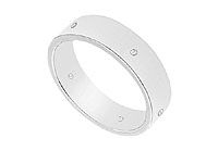 5MM Comfort Fit Flat Wedding Band with Diamonds : 14K White Gold - 0.05 CT TDW