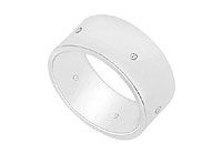 8MM Comfort Fit Flat Wedding Band with Diamonds : 14K White Gold - 0.10 CT TDW
