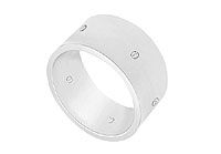 10MM Comfort Fit Flat Wedding Band with Diamonds : 14K White Gold - 0.10 CT TDW