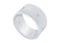 10MM Flat Wedding Band with Diamonds : Platinum - 0.10 CT TDW