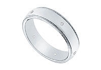 5MM Milgrain Wedding Band with Diamonds : Platinum - 0.05 CT TDW