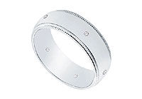 6MM Milgrain Wedding Band with Diamonds : Platinum - 0.05 CT TDW