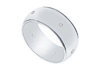 8MM Milgrain Wedding Band with Diamonds : Platinum - 0.10 CT TDW