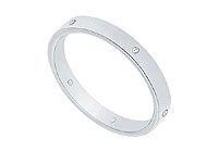 2.5MM Comfort Fit Flat Wedding Band with Diamonds : Platinum - 0.05 CT TDW