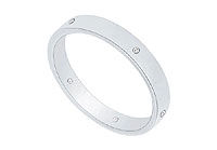 3MM Comfort Fit Flat Wedding Band with Diamonds : Platinum - 0.05 CT TDW