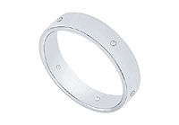 4MM Comfort Fit Flat Wedding Band with Diamonds : Platinum - 0.05 CT TDW