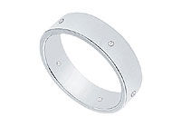 5MM Comfort Fit Flat Wedding Band with Diamonds : Platinum - 0.05 CT TDW