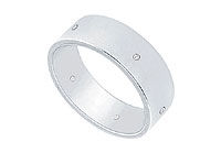 6MM Comfort Fit Flat Wedding Band with Diamonds : Platinum - 0.05 CT TDW