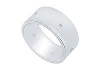 8MM Comfort Fit Flat Wedding Band with Diamonds : Platinum - 0.10 CT TDW
