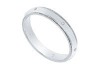 3MM Comfort Fit Milgrain Wedding Band with Diamonds : Platinum - 0.05 CT TDW