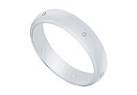 4MM Comfort Fit Half Round Wedding Band with Diamonds : Platinum - 0.05 CT TDW