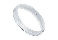 3MM Comfort Fit Half Round Wedding Band with Diamonds : Platinum - 0.05 CT TDW