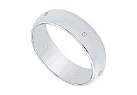 5MM Comfort Fit Half Round Wedding Band with Diamonds : Platinum - 0.05 CT TDW