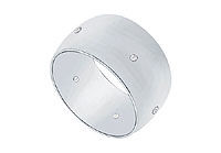 8MM Comfort Fit Half Round Wedding Band with Diamonds : Platinum - 0.10 CT TDW