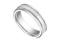 6MM Comfort Fit Fancy Rope Wedding Band : 14K White Gold