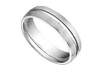 6MM Comfort Fit Half Round Fancy Wedding Band : 14K White Gold