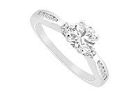 Diamond Engagement Rings : 14K White Gold - 0.75 CT Diamonds