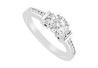 Diamond Engagement Ring : 14K White Gold - 1.00 CT Diamonds