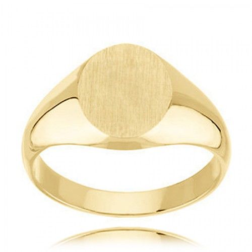 14k Yellow Gold Contemporary Unisex Signet Ring
