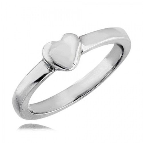 Sterling Silver Tiny Heart Ring For Ladies