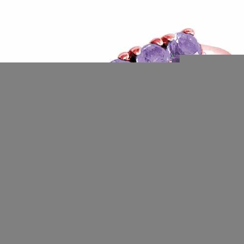 18K Rose Gold Round 5 Stone Tanzanite Band Ring (2/5 cttw)