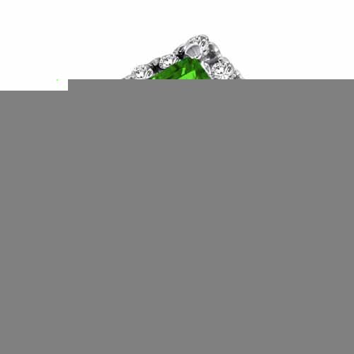 Platinum Round Square Peridot and Diamond Ring