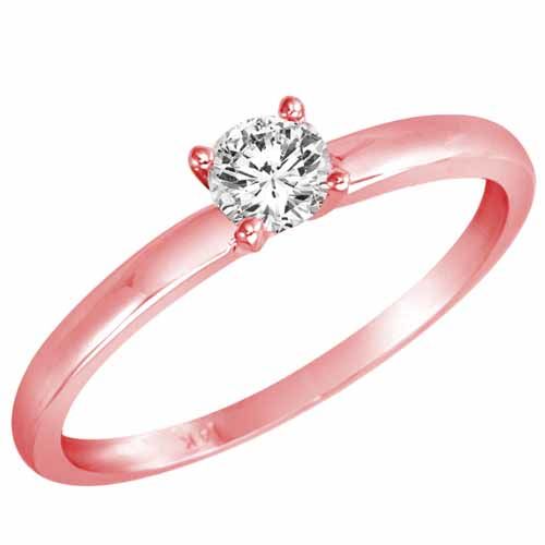 1/4 ct. Round Diamond Solitaire Engagement Ring in 10K Rose Gold