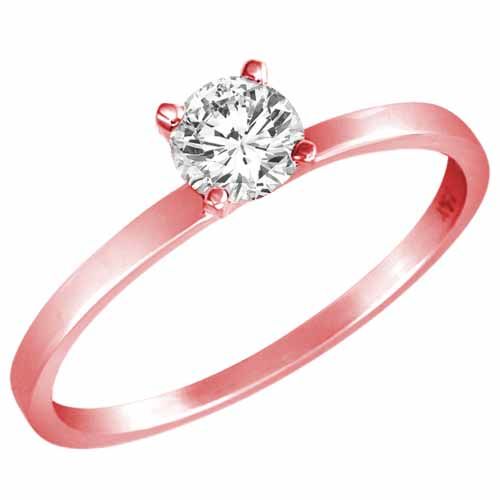 3/8 ct. Round Diamond Solitaire Engagement Ring in 18K Rose Gold
