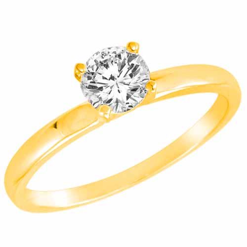 1 ct. Round Diamond Solitaire Engagement Ring in 18K Yellow Gold