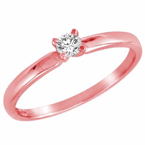Round Diamond Solitaire Engagement Ring in 10K Rose Gold