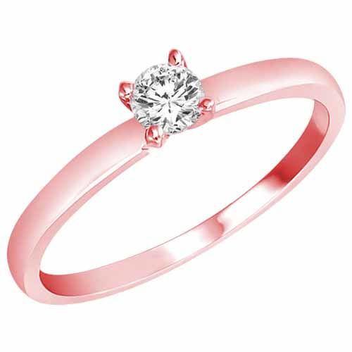 1/5 ct. Round Diamond Solitaire Engagement Ring in 10K Rose Gold