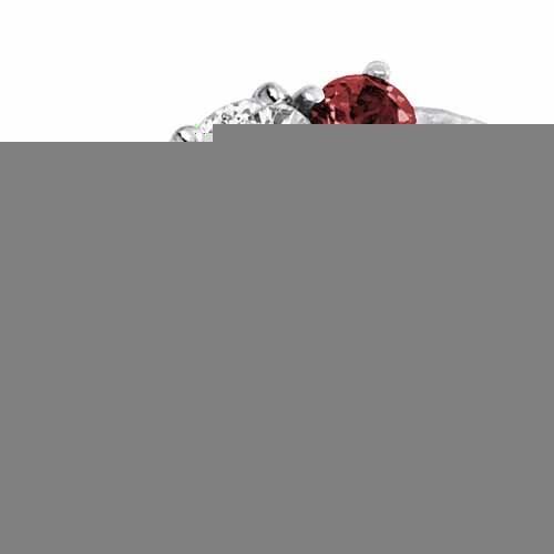 Sterling Silver Round 3 Stone Diamond and Ruby Engagement Ring With Cobra Design Shank (0.95 cttw)