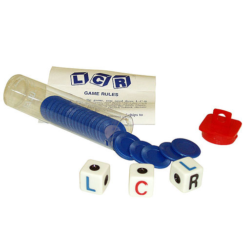 Left  Right Center LCR Dice Game - Choice of 4 Colors