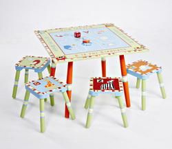 Alphabet Soup Table & 4 Stool Set