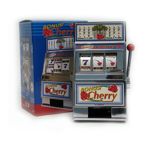 Cherry Bonus Slot Machine bank W/ Spinning reels