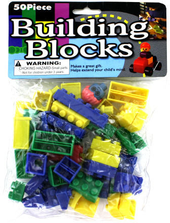 50-Piece Various Sized Interlocking Building Blocks Case Pack 24