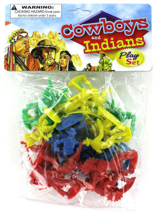 30-Pack Cowboys and Indians Toy Figurines Case Pack 24