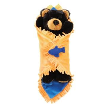 Blanket Babies- 11"" Black Bear In Baby Blanket Case Pack 12